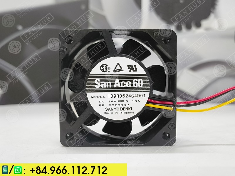 SANYO DENKI 109R0624G4D01 - Inverter Fan, 24VDC, 60x60x25mm