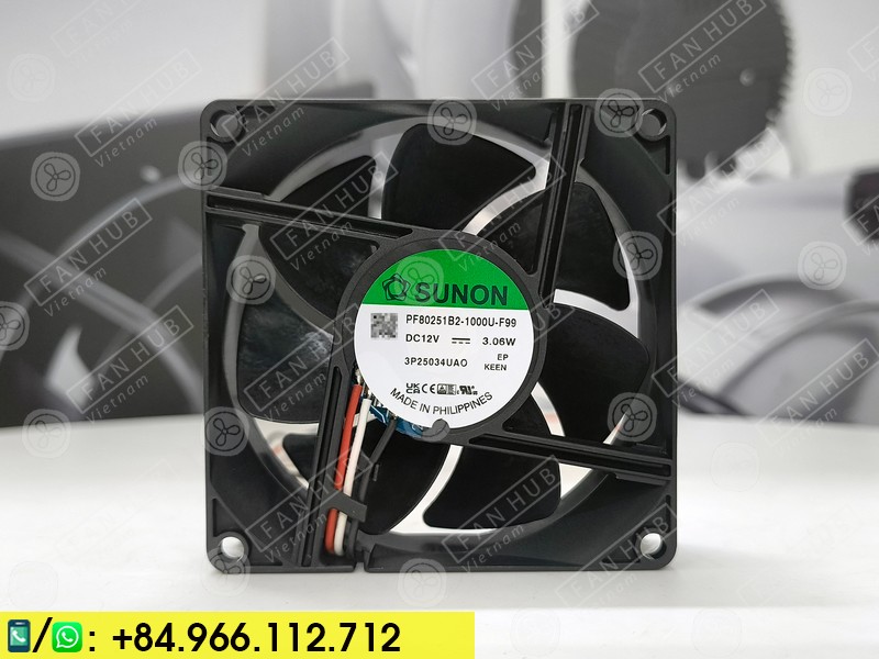 SUNON PF80251B2-1000U-F99 - Inverter Fan, 12VDC, 80x80x25mm