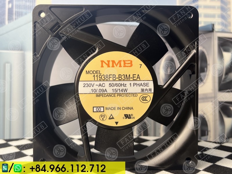 NMB 11938FB-B3M-EA - Cabinet Fan, 230VAC, 120x120x38mm