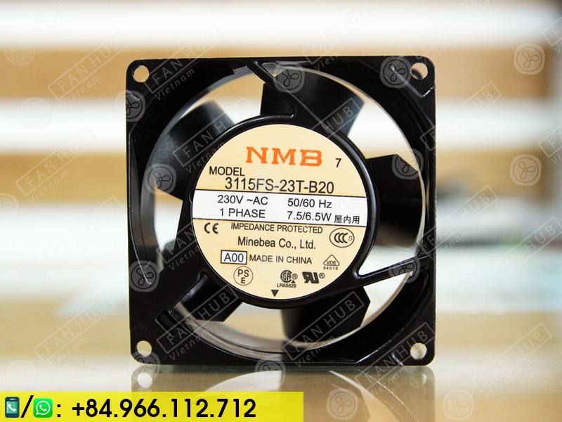 NMB 3115FS-23T-B20 - Cabinet Fan, 230VAC, 80x80x38mm