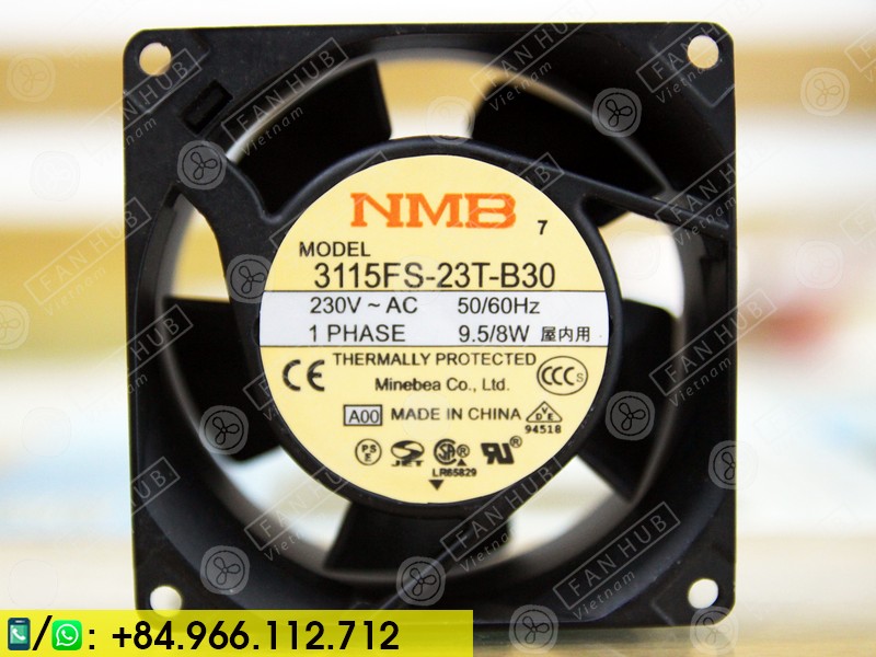 NMB 3115FS-23T-B30 - Cabinet Fan, 230VAC, 80x80x38mm