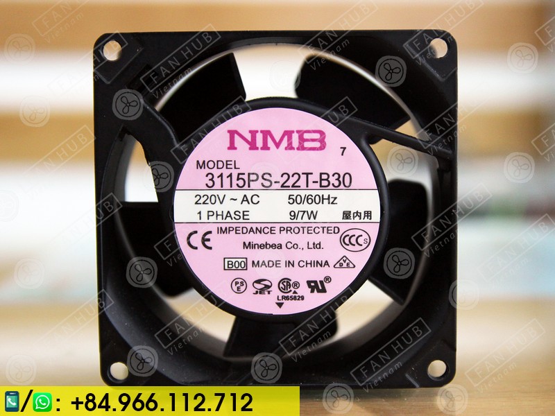 NMB 3115PS-22T-B30 - Cabinet Fan, 220VAC, 80x80x38mm