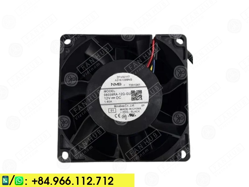 NMB 08038RA-12Q-GU - Inverter Fan, 12VDC, 80x80x38mm