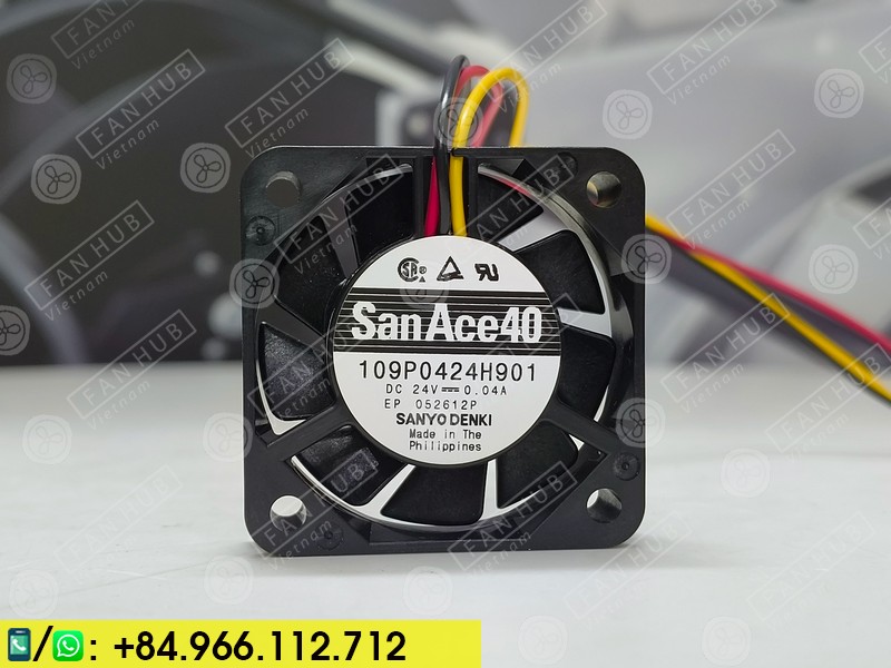 Sanyo Denki 109P0424H901 - Inverter Fan, 24VDC, 40x40x10mm