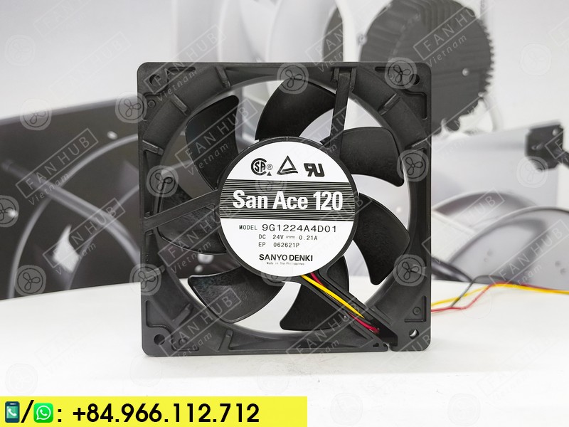 Sanyo Denki 9G1224A4D01 - Inverter Fan, 24VDC, 120x120x25mm