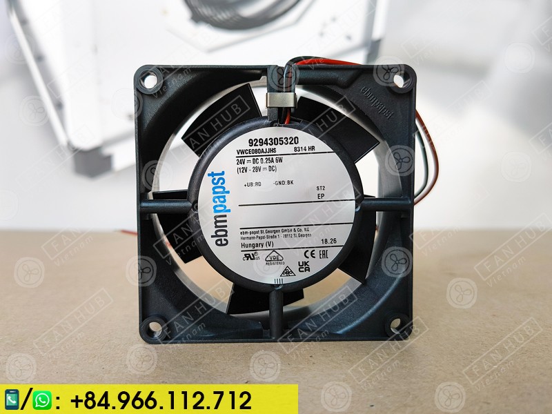 EBMPAPST 8314HR - Inverter Fan, 24VDC, 80x80x32mm