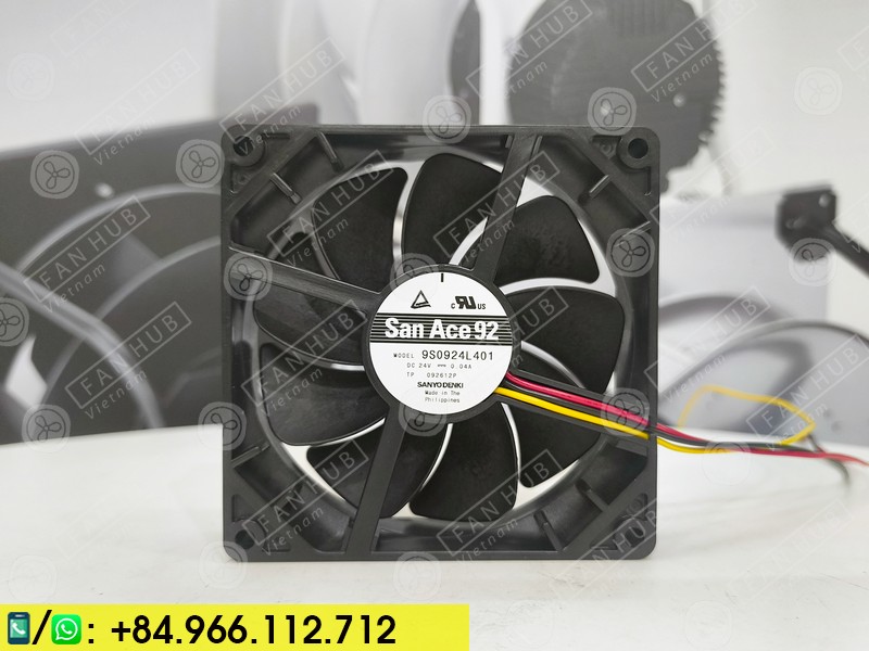 SANYO DENKI 9S0924L401 - Inverter Fan, 24VDC, 92x92x25mm